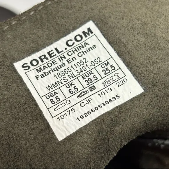 Sorel Joan of Arctic Wedge II Lace Up Boots Quarry Gray 8.5