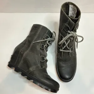 Sorel Joan of Arctic Wedge II Lace Up Boots Quarry Gray 8.5