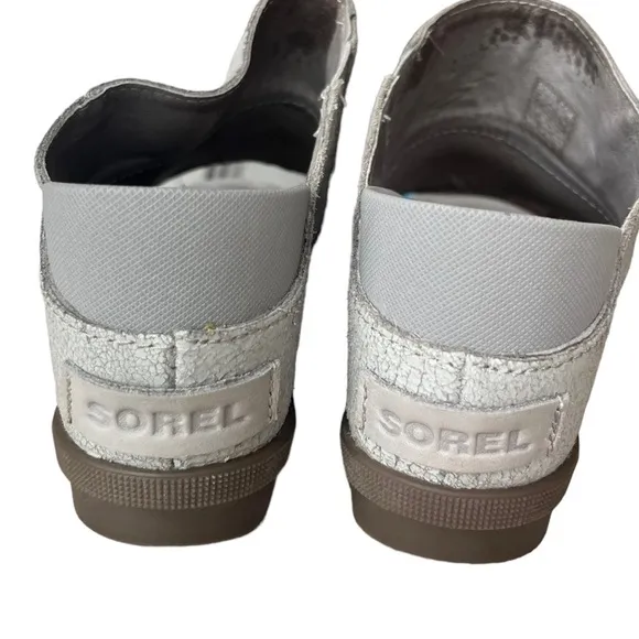 SOREL Joanie II Slide Crakle Sandals gray/ silver Size 9.5