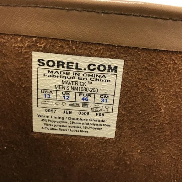 SOREL MAVERICK WINTER SNOW WATERPROOF LEATHER BOOTS 13