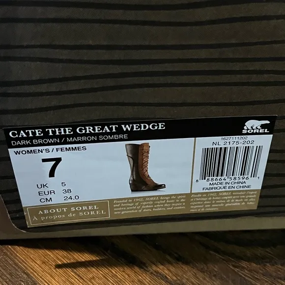 Sorel wedge Women's 7 Brown Lace-Up Boots Cate the Great knee high
