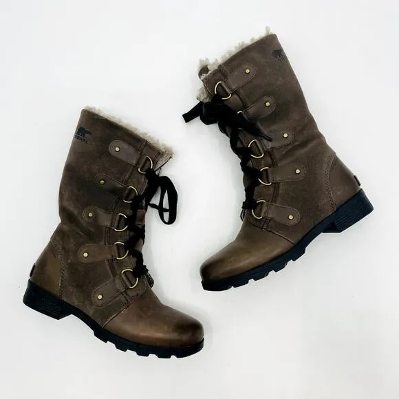 Sorel women's 7.5 lined lace up winter boots