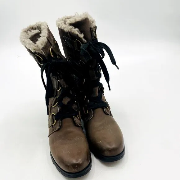 Sorel women's 7.5 lined lace up winter boots