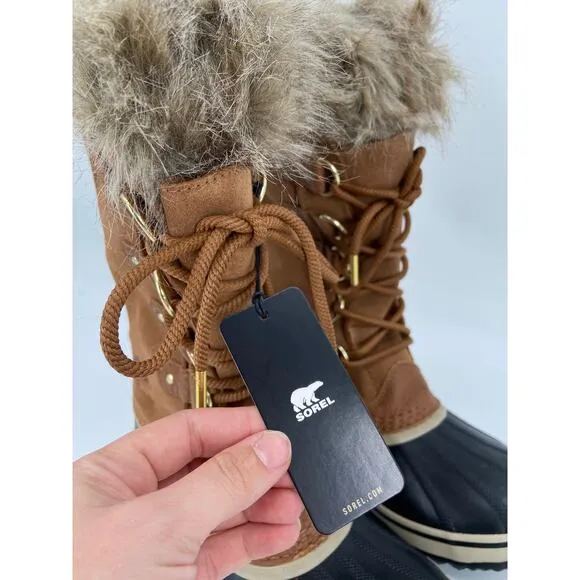 Sorel Women's Joan of Arctic Camel Brown Suede Waterproof Winter Duck Boots NWT