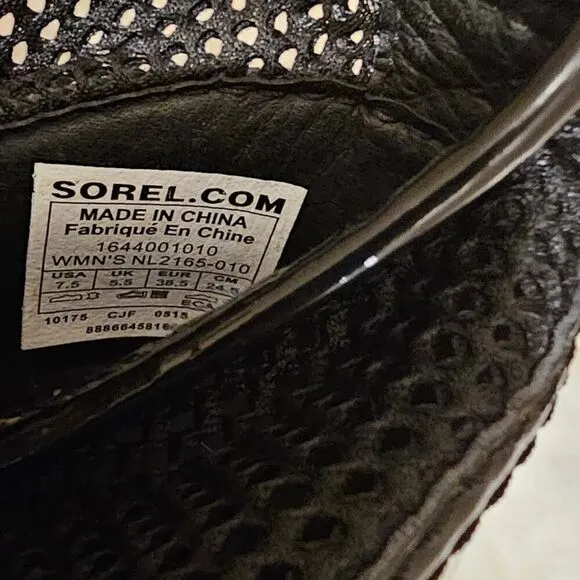 Sorel Black Patent Leather Lace Up Ankle Boots Size 7.5