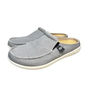 Spenco Siesta Slides Womens 6 Gray Fabric Upper Fray Accent Comfort Slip On Shoe