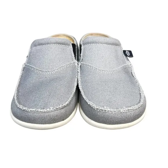 Spenco Siesta Slides Womens 6 Gray Fabric Upper Fray Accent Comfort Slip On Shoe