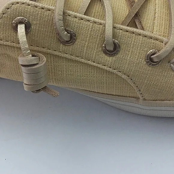 Sperry Crest Vibe Sneakers Women's Size 8 Pastel Yellow Top Sider Crosshatch