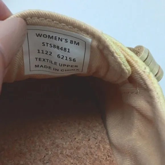 Sperry Crest Vibe Sneakers Women's Size 8 Pastel Yellow Top Sider Crosshatch