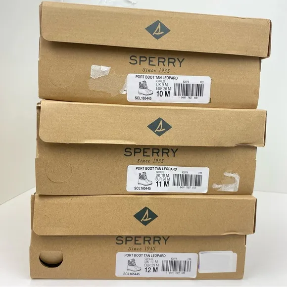 Sperry Toddler Little Girls Duck Boots Leopard Print NIB NEW