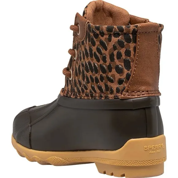 Sperry Toddler Little Girls Duck Boots Leopard Print NIB NEW