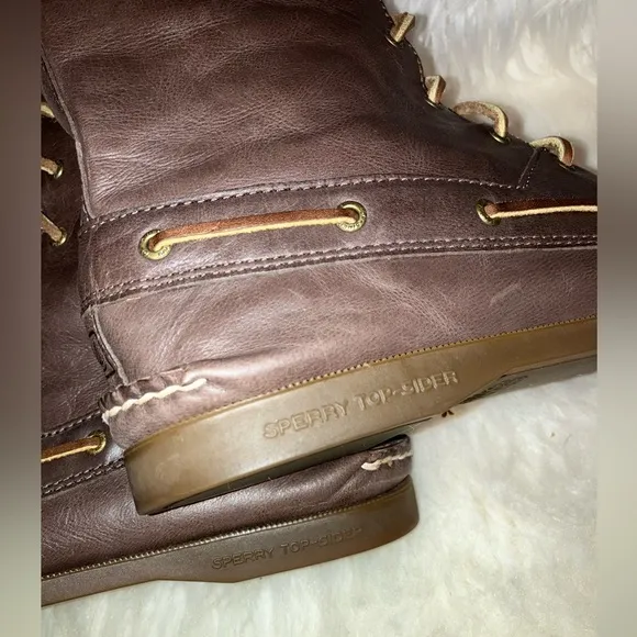 Sperry Topsider Tall Knee High Lace Up Leather Boots
