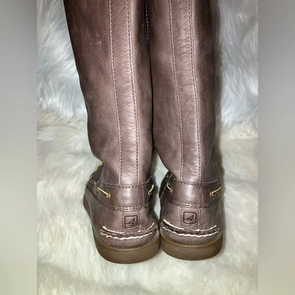 Sperry Topsider Tall Knee High Lace Up Leather Boots