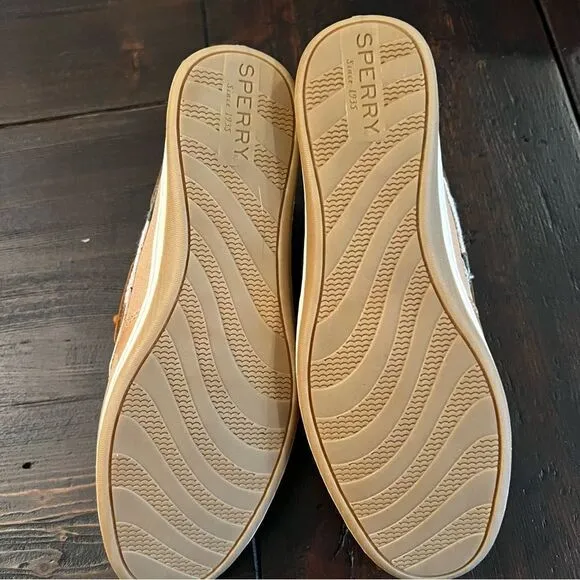 SPERRY Top-sider NEW Leather Tan and Gray size 7.5M