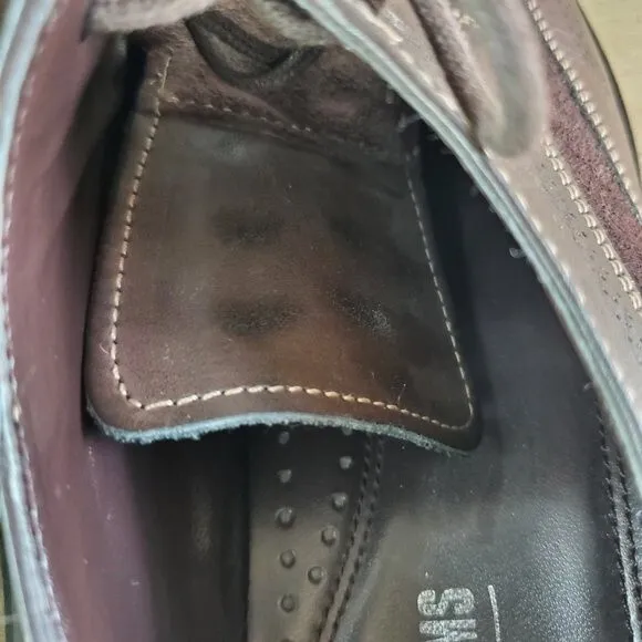 Stacy Adam's Brown Leather &amp; Suede Shoes Loafers Wingtip Oxfords Work Mens Sz 9