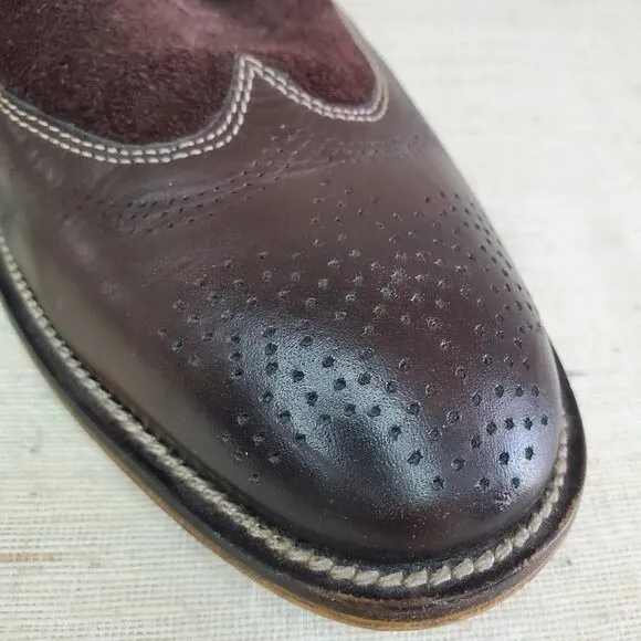 Stacy Adam's Brown Leather &amp; Suede Shoes Loafers Wingtip Oxfords Work Mens Sz 9