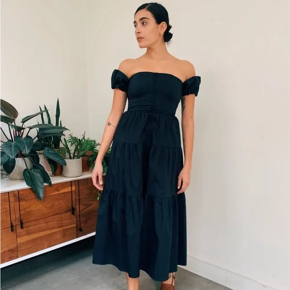 STAUD Elio Dress in Black