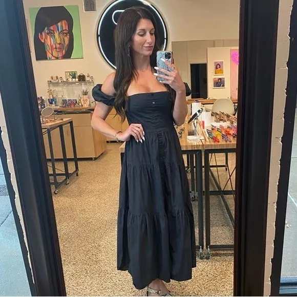STAUD Elio Dress in Black
