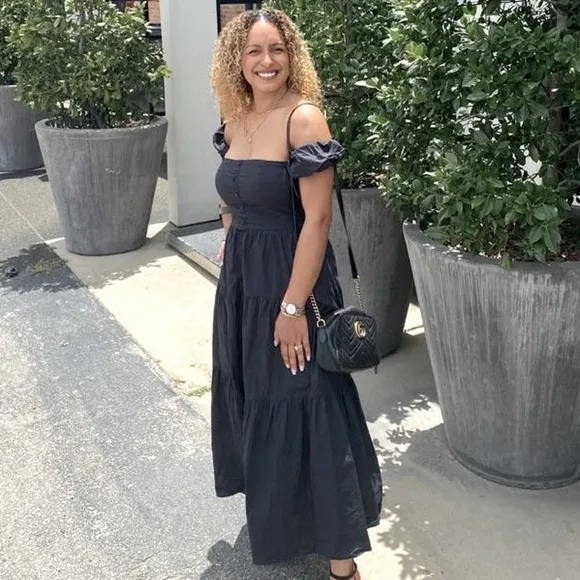STAUD Elio Dress in Black