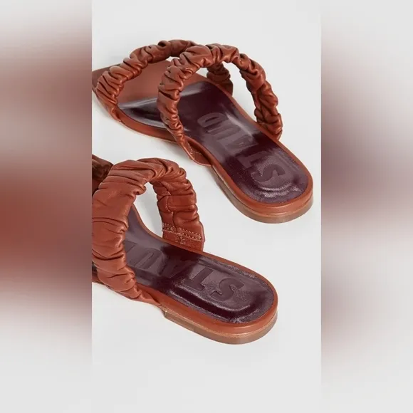 Staud Women's Maya Ruched Slide Sandal Size 39/US 9