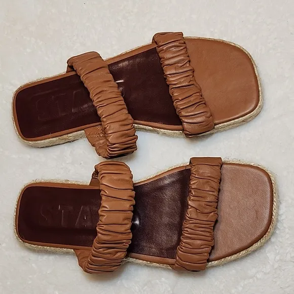 Staud Women's Maya Ruched Slide Sandal Size 39/US 9