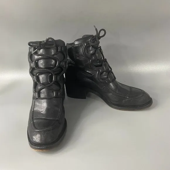 Stella McCartney Vegan Leather Lace-up Boots, Size 38