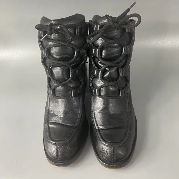 Stella McCartney Vegan Leather Lace-up Boots, Size 38