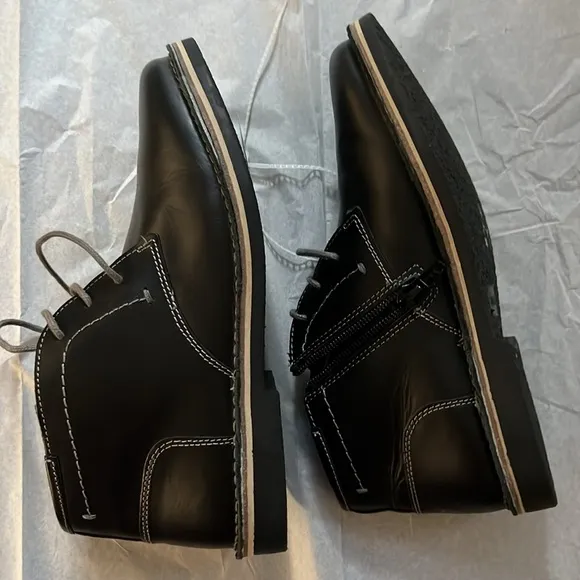 Steve Madden Boys' Harkeen Leather Lace-Up Boots