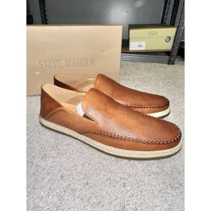 Steve Madden Caydenn Men's Tan Leather Slip On Loafers Size 13 M New With Box
