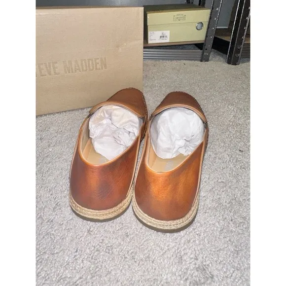 Steve Madden Caydenn Men's Tan Leather Slip On Loafers Size 13 M New With Box