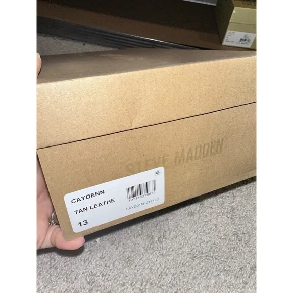 Steve Madden Caydenn Men's Tan Leather Slip On Loafers Size 13 M New With Box