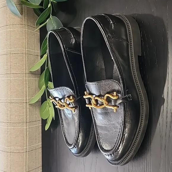 STEVE MADDEN Karmine Chunky Loafers 10 Textured Leather Lug Sole Horsebit Buckle