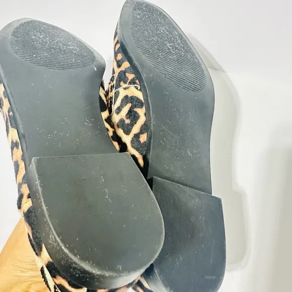 Steve Madden Mule Loafer Slip-On Women 5 Leopard Gold Horsebit Y2K Carinne Brown