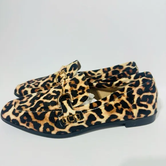 Steve Madden Mule Loafer Slip-On Women 5 Leopard Gold Horsebit Y2K Carinne Brown