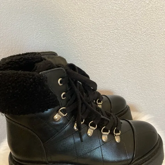 Steve Madden Reyes Black Women's Lace-Up Boots