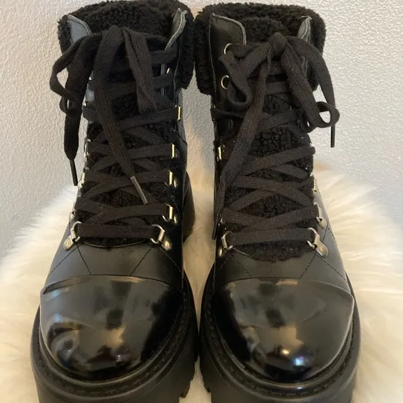 Steve Madden Reyes Black Women's Lace-Up Boots
