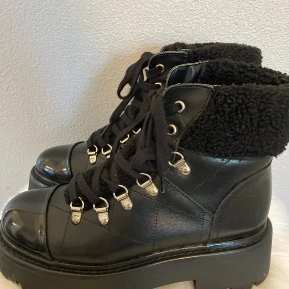 Steve Madden Reyes Black Women's Lace-Up Boots