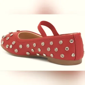 STEVE MADDEN Toddler's Vinetar Mary Jane Jeweled Red Flats Size 10 NEW