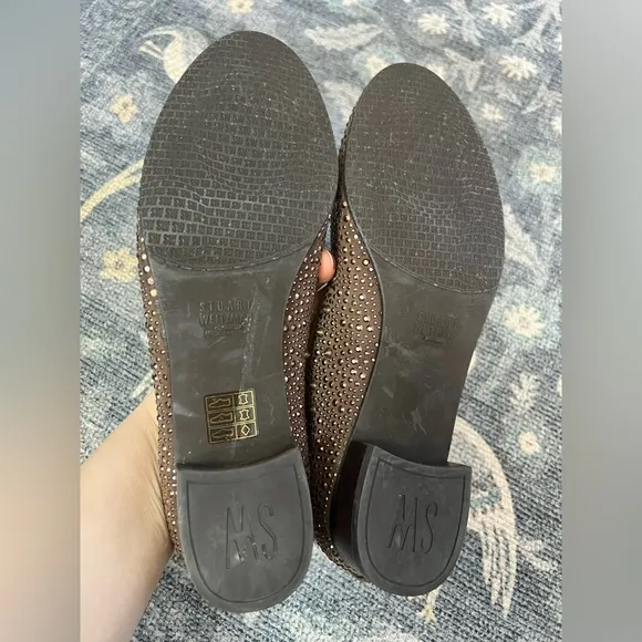 Stuart Weitzman Brown Studded Loafers