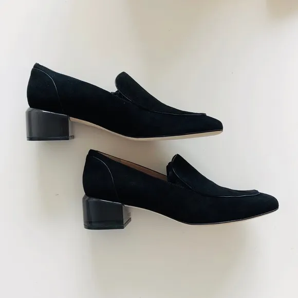 Stuart Weitzman Carmella Clear Block-Heel Loafers