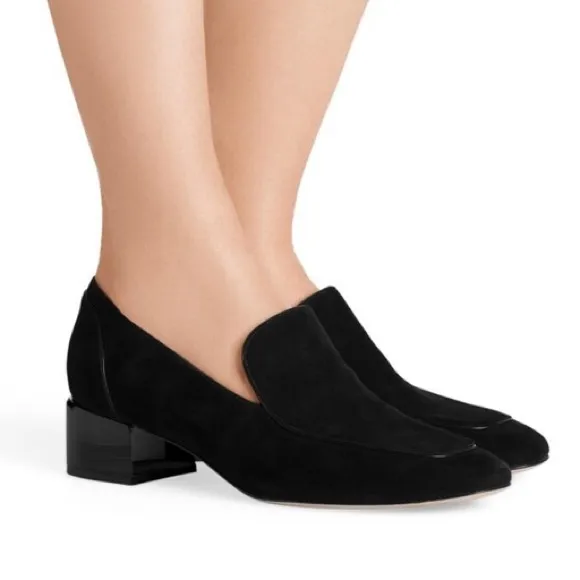 Stuart Weitzman Carmella Clear Block-Heel Loafers
