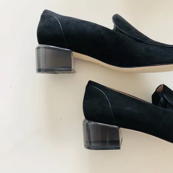 Stuart Weitzman Carmella Clear Block-Heel Loafers