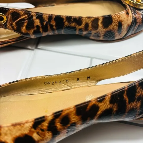 Stuart weitzman chitchat leopard printed ballets flats open toe 8M