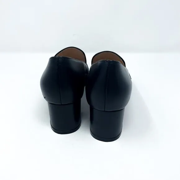 STUART WEITZMAN Riela Black Leather Block Heel Loafer