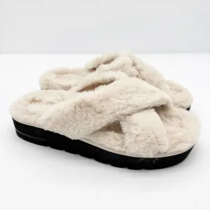 Stuart Weitzman Roza Lift Fuzzy Slides