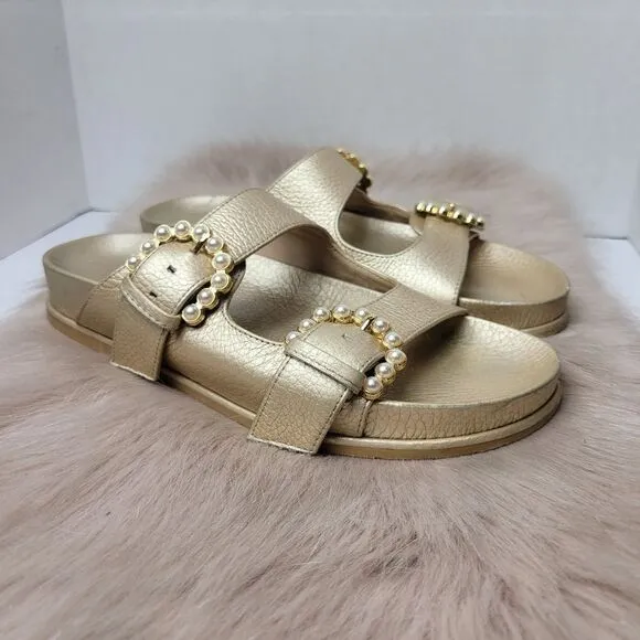 Stuart Weitzman Women’s Piper Metallic Slide Sandals Size 6