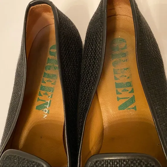 STUBBS &amp; WOOTTON SHOES FLATS LOAFERS BLACK LEATHER HANDMADE SPAIN Size 9