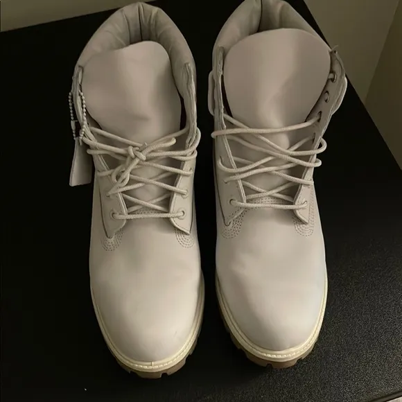 Stylish White Lace-Up Boots