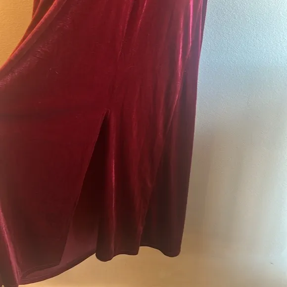 Sugarlips Night Bloom Velvet Midi Dress Cherry Short Sleeve Womens Size 2X