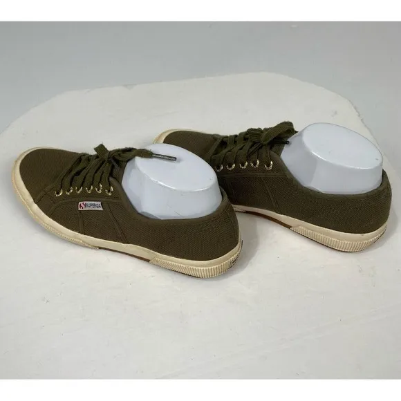 Superga Cotu Classic Olive green canvas sneakers with fleece lining‎ women 8.5